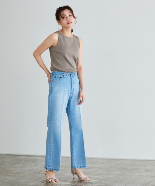 Pierrot（ピエロ）の「【ブラ紐隠し】リブタンクトップ スクエアネック（タンクトップ・レディース・オフホワイト/ブラック/グレー系その他/ネイビー/サンドベージュ・M/L）」の10枚目の写真