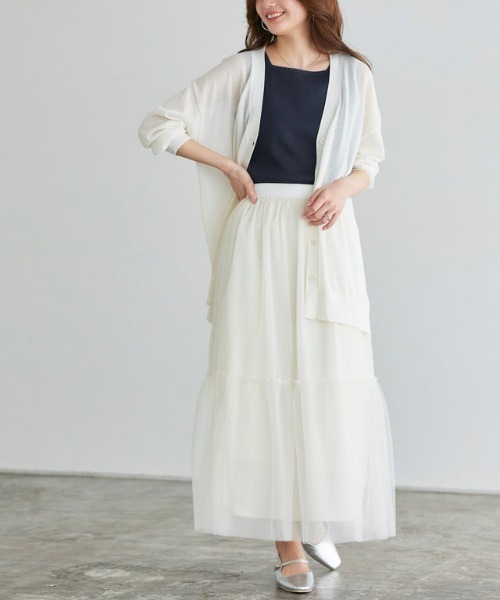 Pierrot（ピエロ）の「【ブラ紐隠し】リブタンクトップ スクエアネック（タンクトップ・レディース・オフホワイト/ブラック/グレー系その他/ネイビー/サンドベージュ・M/L）」の17枚目の写真