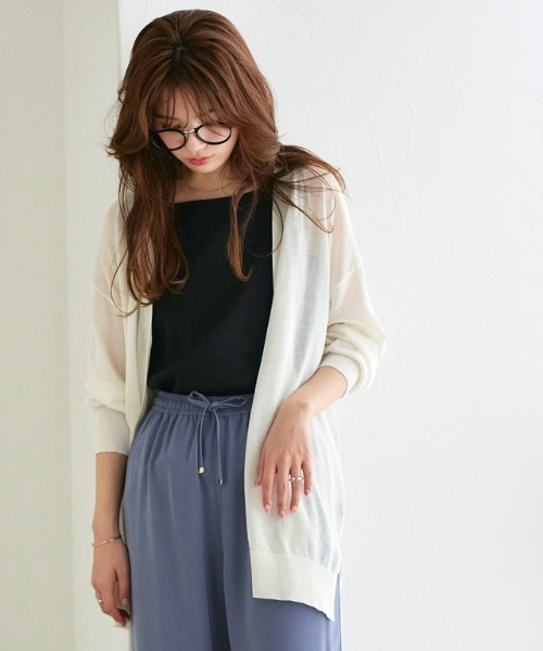 Pierrot（ピエロ）の「【ブラ紐隠し】リブタンクトップ スクエアネック（タンクトップ・レディース・オフホワイト/ブラック/グレー系その他/ネイビー/サンドベージュ・M/L）」の21枚目の写真