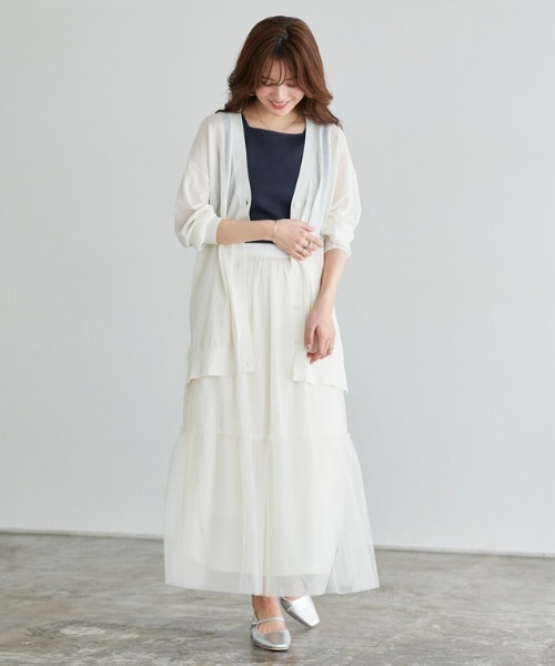 Pierrot（ピエロ）の「【ブラ紐隠し】リブタンクトップ スクエアネック（タンクトップ・レディース・オフホワイト/ブラック/グレー系その他/ネイビー/サンドベージュ・M/L）」の19枚目の写真