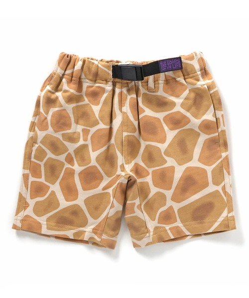 F.O.KIDS（エフオーキッズ）の「F.O.KIDS/エフオーキッズ 総柄クライミングカットパンツ ショーツ ハーフパンツ（カーゴパンツ・キッズ・キャメル/オフホワイト/ブルー・130/140/120）」の3枚目の写真