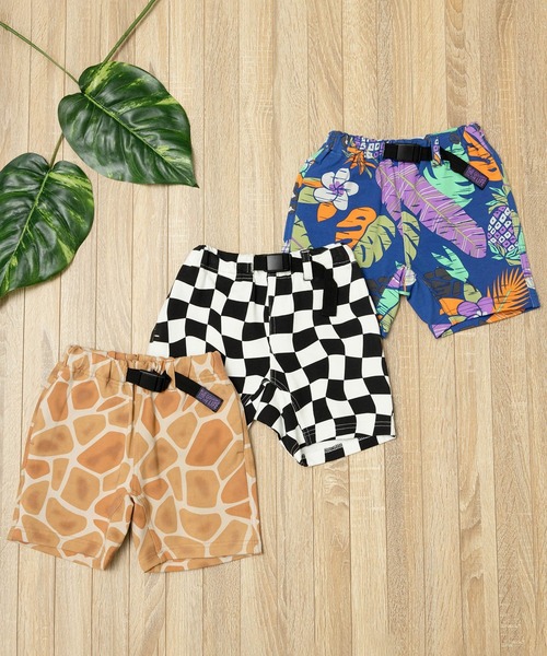 F.O.KIDS（エフオーキッズ）の「F.O.KIDS/エフオーキッズ 総柄クライミングカットパンツ ショーツ ハーフパンツ（カーゴパンツ・キッズ・キャメル/オフホワイト/ブルー・130/140/120）」の4枚目の写真