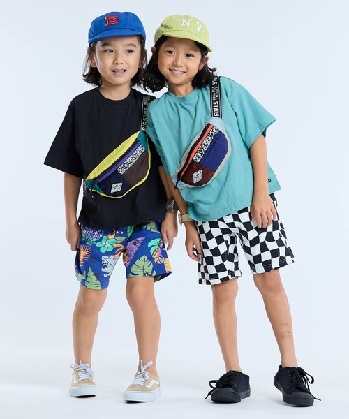 F.O.KIDS（エフオーキッズ）の「F.O.KIDS/エフオーキッズ 総柄クライミングカットパンツ ショーツ ハーフパンツ（カーゴパンツ・キッズ・キャメル/オフホワイト/ブルー・130/140/120）」の19枚目の写真