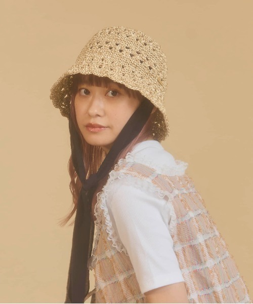 kaorinomori(カオリノモリ)の「kaorinomori クーハット / カオリノモリ(ハット・レディース・オレンジ/ライトブルー/ベージュ・M/57.5cm)」の5枚目の写真