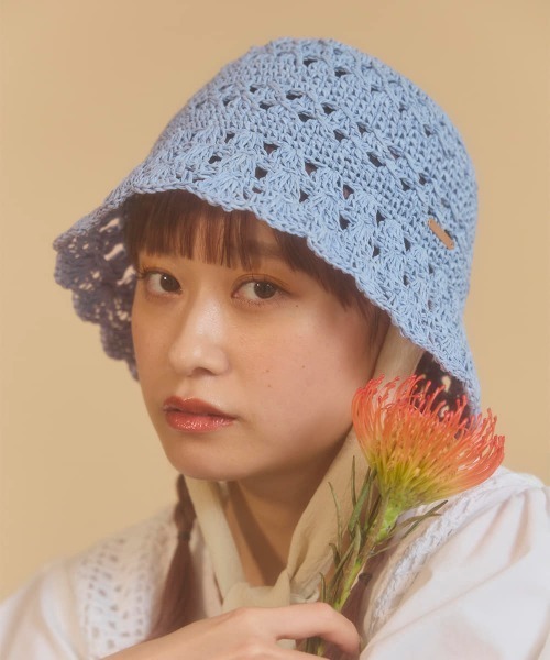 kaorinomori(カオリノモリ)の「kaorinomori クーハット / カオリノモリ(ハット・レディース・オレンジ/ライトブルー/ベージュ・M/57.5cm)」の12枚目の写真