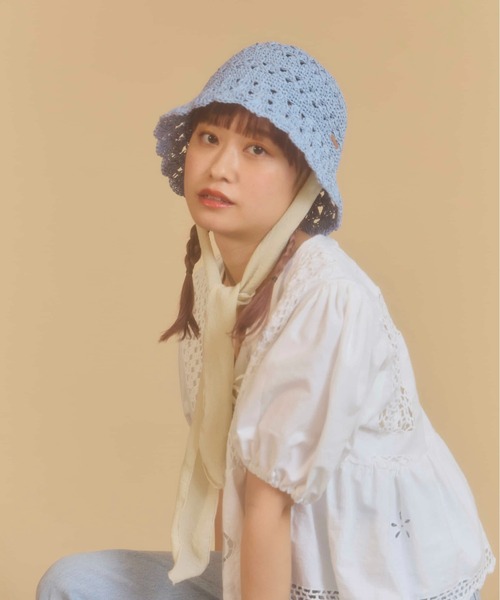kaorinomori(カオリノモリ)の「kaorinomori クーハット / カオリノモリ(ハット・レディース・オレンジ/ライトブルー/ベージュ・M/57.5cm)」の14枚目の写真