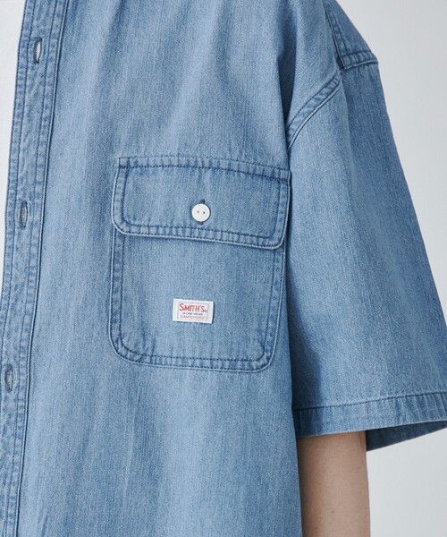 SMITH'S（スミス）の「SMITHS（スミス）別注バンドカラーワークシャツ（シャツ/ブラウス・メンズ・その他2・M/S/XL/L）」の2枚目の写真