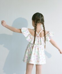 green label relaxing（グリーンレーベルリラクシング）の「GLR リボンガラ ラッフルワンピース/ 水着（水着・キッズ）」