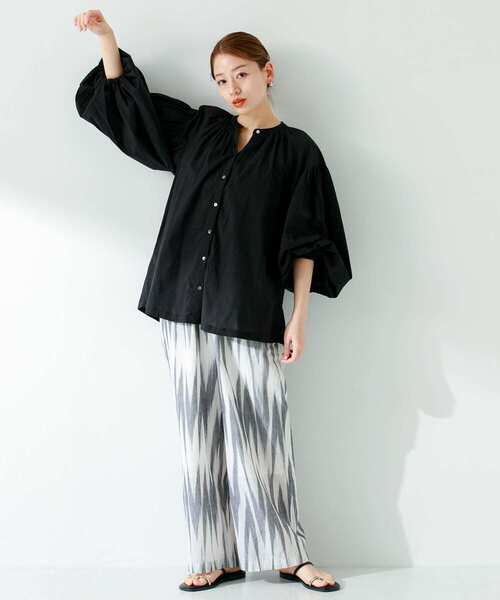 URBAN RESEARCH Sonny Label（アーバンリサーチサニーレーベル）の「イカット柄コットンイージーパンツ（その他パンツ・レディース・ブラック/ブルー・FREE）」の7枚目の写真