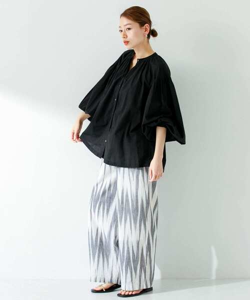 URBAN RESEARCH Sonny Label（アーバンリサーチサニーレーベル）の「イカット柄コットンイージーパンツ（その他パンツ・レディース・ブラック/ブルー・FREE）」の8枚目の写真