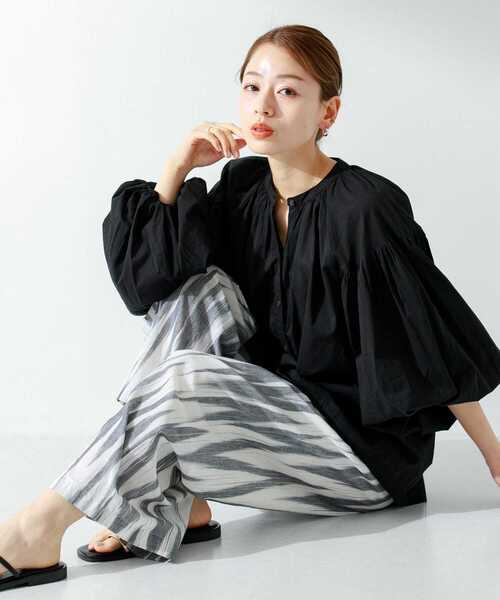 URBAN RESEARCH Sonny Label（アーバンリサーチサニーレーベル）の「イカット柄コットンイージーパンツ（その他パンツ・レディース・ブラック/ブルー・FREE）」の10枚目の写真