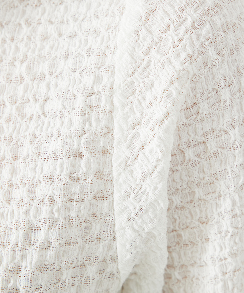 abahouse mavie（アバハウスマヴィ）の「シャーリング5分袖プルオーバー（Tシャツ/カットソー・レディース・カーキ/ホワイト/ブラック・フリー）」の9枚目の写真