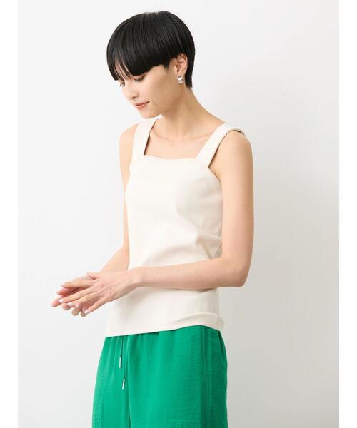 AMERICAN HOLIC（アメリカンホリック）の「抗菌防臭テレコベアタンクトップ（タンクトップ・レディース・ブラウン/チャコールグレー/アイボリー・M/L）」の6枚目の写真