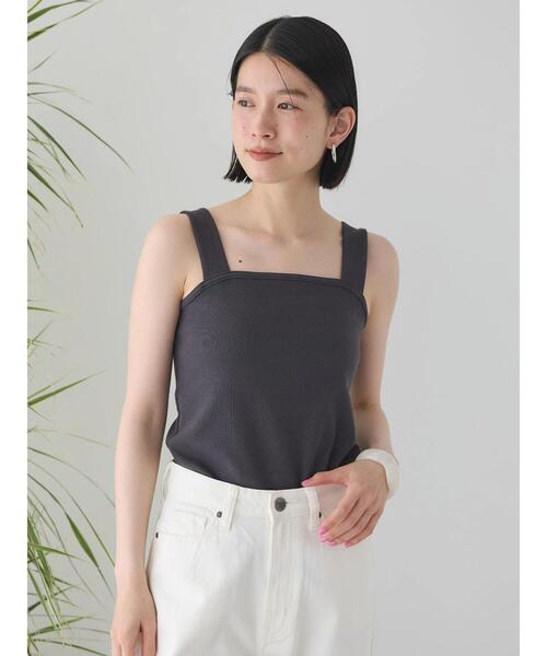 AMERICAN HOLIC（アメリカンホリック）の「抗菌防臭テレコベアタンクトップ（タンクトップ・レディース・ブラウン/チャコールグレー/アイボリー・M/L）」の7枚目の写真