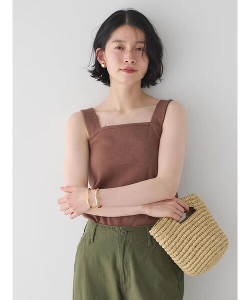 AMERICAN HOLIC（アメリカンホリック）の「抗菌防臭テレコベアタンクトップ（タンクトップ・レディース・ブラウン/チャコールグレー/アイボリー・M/L）」の14枚目の写真