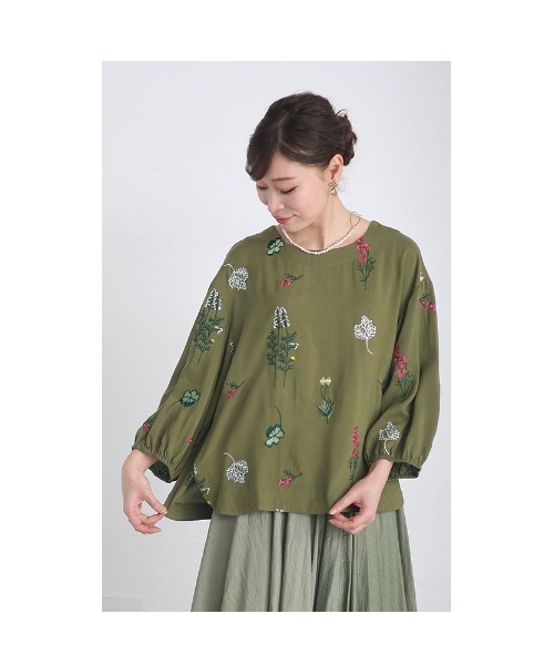 Sawa a la mode(サワアラモード)の「草花刺繍コットンブラウス(シャツ/ブラウス・レディース・グリーン・FREE)」の10枚目の写真