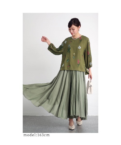 Sawa a la mode(サワアラモード)の「草花刺繍コットンブラウス(シャツ/ブラウス・レディース・グリーン・FREE)」の19枚目の写真