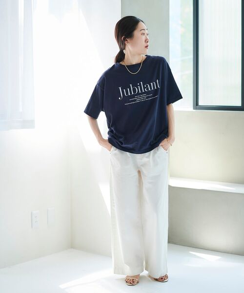 le.coeur blanc（ルクールブラン）の「《手洗い可能》JubilantロゴTシャツ（Tシャツ/カットソー・レディース・オフホワイト/ネイビー/カーキオリーブ・38）」の15枚目の写真