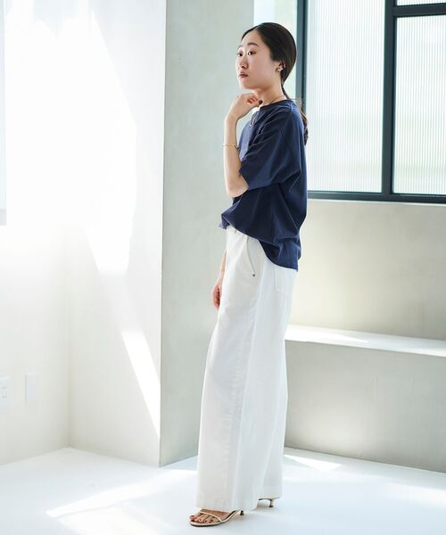 le.coeur blanc（ルクールブラン）の「《手洗い可能》JubilantロゴTシャツ（Tシャツ/カットソー・レディース・オフホワイト/ネイビー/カーキオリーブ・38）」の14枚目の写真