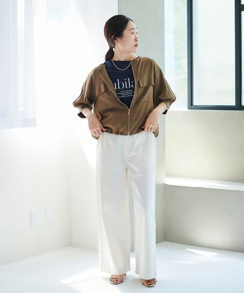 le.coeur blanc（ルクールブラン）の「《手洗い可能》JubilantロゴTシャツ（Tシャツ/カットソー・レディース・オフホワイト/ネイビー/カーキオリーブ・38）」の12枚目の写真