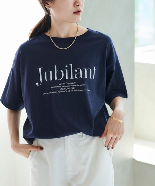 le.coeur blanc（ルクールブラン）の「《手洗い可能》JubilantロゴTシャツ（Tシャツ/カットソー・レディース・オフホワイト/ネイビー/カーキオリーブ・38）」の11枚目の写真