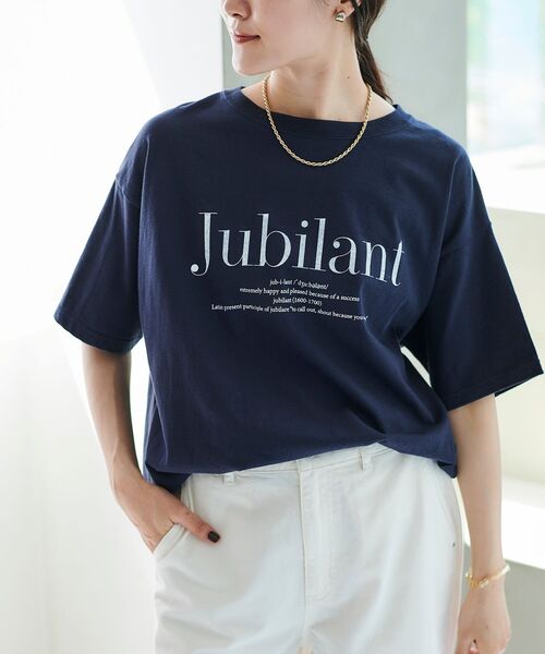 le.coeur blanc（ルクールブラン）の「《手洗い可能》JubilantロゴTシャツ（Tシャツ/カットソー・レディース・オフホワイト/ネイビー/カーキオリーブ・38）」の9枚目の写真