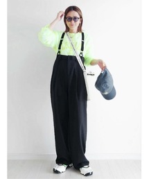 notch. | 【雑誌InRed6月号掲載】【 notch.by yui 】サスペンダーツキハイウエストパンツ  Ｓ／Ｓ(サロペット/オーバーオール)