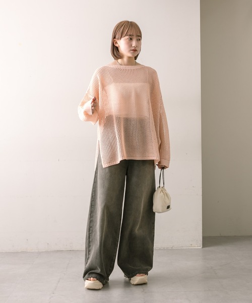 mline（エムライン）の「【サイズ展開あり】[mline]刺繍タックワイドデニム（デニムパンツ・レディース・ブラック/ブルー/ベージュ・1/2）」の7枚目の写真
