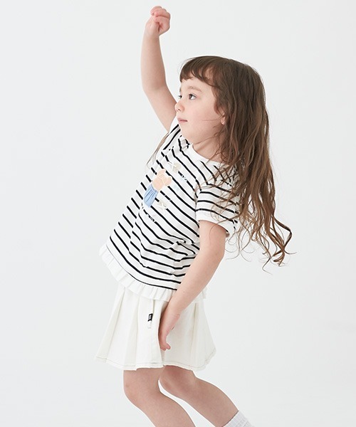 petit main（プティマイン）の「【リンク】色落ちしないデニム風スカート(キッズ)（デニムスカート・キッズ・アイボリー/ブルー/ブラック・130cm/120cm/100cm/110cm/90cm/80ｃｍ）」の19枚目の写真