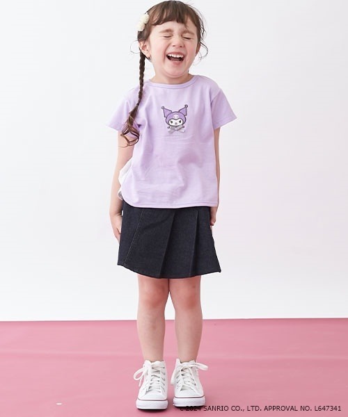 petit main（プティマイン）の「【リンク】色落ちしないデニム風スカート(キッズ)（デニムスカート・キッズ・アイボリー/ブルー/ブラック・130cm/120cm/100cm/110cm/90cm/80ｃｍ）」の12枚目の写真