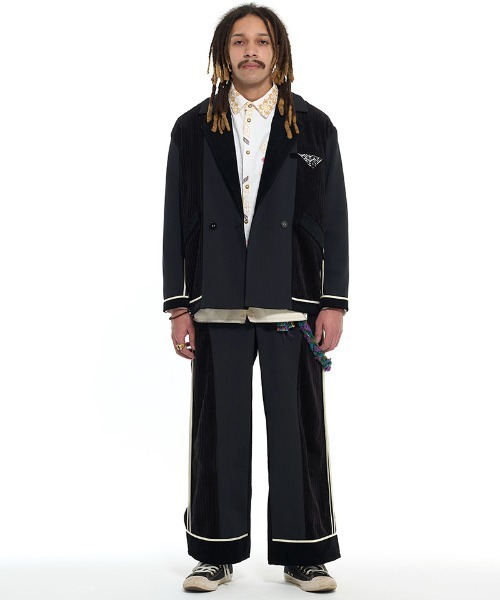 masterkey（マスターキー）の「mp12384- EDGING-PT スラックスパンツ（スラックス・メンズ・ホワイト/グレー・2/1）」の3枚目の写真