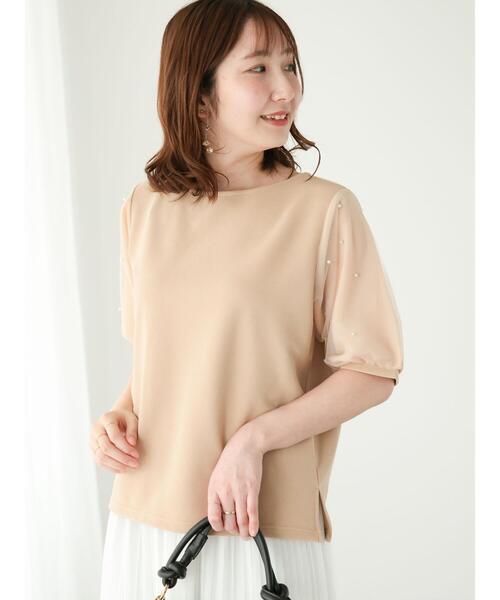 セール】チュールパール袖トップス（Tシャツ/カットソー）｜Te chichi  