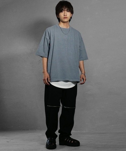 【MOZMOZ】グラフィックピグメントオーバーフィット半袖Tシャツ ☆TXT スビン 着用！！【MOZMOZ】ピグメント トランス