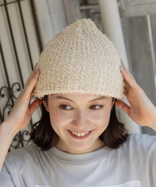 niko and...（ニコアンド）の「オリジナルミックスカラーワッチ（ニットキャップ/ビーニー・レディース・ピンク/アイボリー/ブラック・FREE）」の2枚目の写真