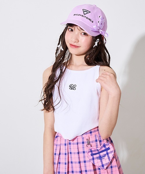 by LOVEiT（バイラビット）の「ふっくらテレコキャミ（キャミソール・キッズ・オフホワイト/ターコイズブルー/ブラック・140cm/160cm/120cm/130cm/150cm）」の4枚目の写真