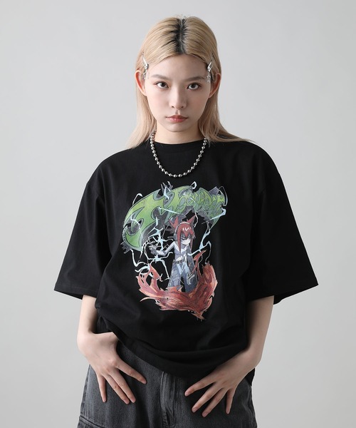 MSG(エムエスジー)の「【MSG×YORUGATAコラボ】ボックスシルエットヴィンテージプリントグラフィックTシャツ(Tシャツ/カットソー・メンズ・ブラック系/ブラック/ホワイト・M/S/XL/L)」の10枚目の写真