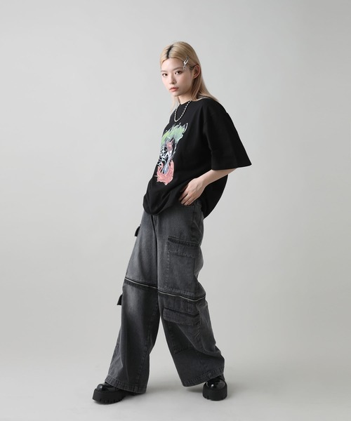 MSG(エムエスジー)の「【MSG×YORUGATAコラボ】ボックスシルエットヴィンテージプリントグラフィックTシャツ(Tシャツ/カットソー・メンズ・ブラック系/ブラック/ホワイト・M/S/XL/L)」の14枚目の写真