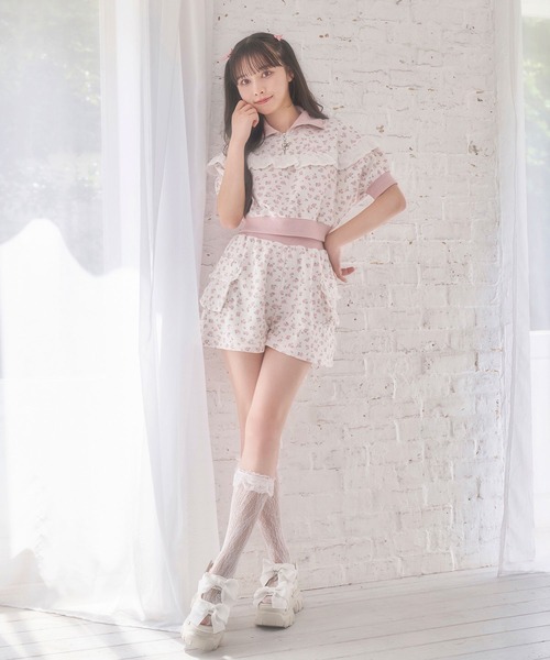 Honey Cinnamon（ハニーシナモン）の「花柄ハーフジップ