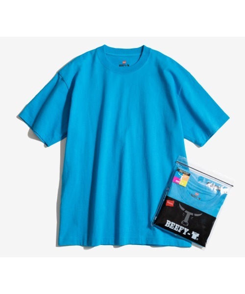 HANES（ヘインズ）の「【HANES/ヘインズ】誕生50周年記念カラー有り　 BEEFY/ビーフィー　無地パックTシャツ　 BEEFY-T（Tシャツ/カットソー・メンズ・ブラック/ホワイト/ブルー系その他/ライトイエロー/フューシャピンク/ライトオレンジ系・XL/L/M/S）」の3枚目の写真