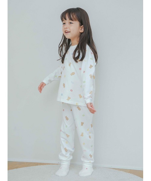 gelato pique(ジェラートピケ)の「【KIDS】シリアルベア柄ロンT(ルームウェア/パジャマ・キッズ・オフホワイト/ピンク・MEDIUM/SMALL/X-SMALL/XX-SMALL)」の5枚目の写真