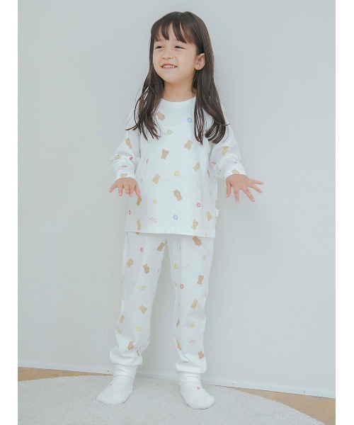 gelato pique(ジェラートピケ)の「【KIDS】シリアルベア柄ロンT(ルームウェア/パジャマ・キッズ・オフホワイト/ピンク・MEDIUM/SMALL/X-SMALL/XX-SMALL)」の6枚目の写真