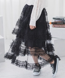 madrepadre（マドレパドレ）の「チュール ティアード フリル ワイドスカート（スカート）」