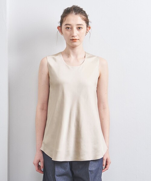 UNITED ARROWS(ユナイテッドアローズ)の「サテン ノースリーブ ブラウス(シャツ/ブラウス・レディース・ナチュラル/ネイビー・FREE)」の8枚目の写真