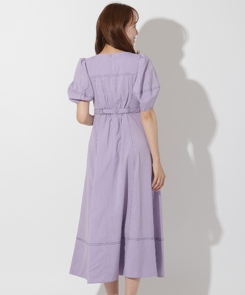 【新品・未使用】アンドクチュール　パフスリーブ ワンピース AND COUTURE（アンドクチュール）の「コルセットパフスリーブ