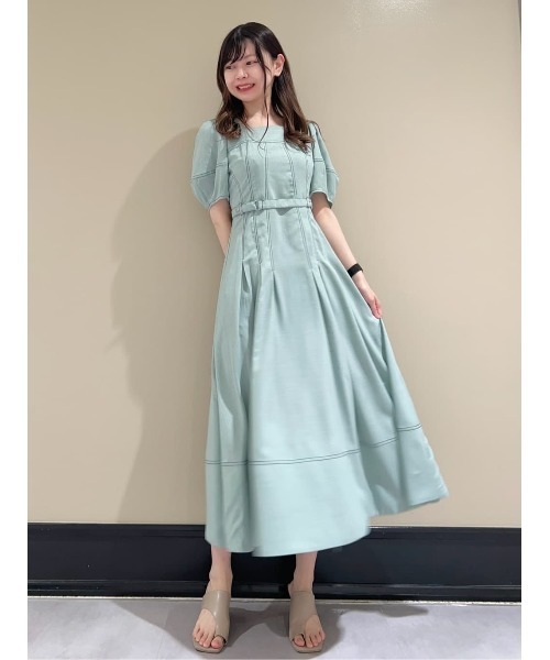 国内発送★Sabo Skirtパフスリーブ袖ベビードール風ワンピース セール】コルセットパフスリーブワンピース（ワンピース）｜AND