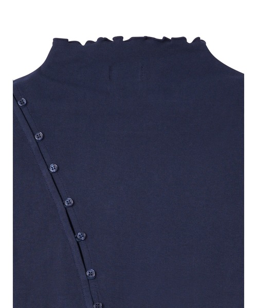 PAMEO POSE(パメオポーズ)の「Multiple Button Bottleneck Tee(Tシャツ/カットソー・レディース・ネイビー/レッド/ブラック・FREE)」の7枚目の写真