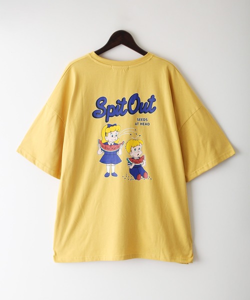 SpRay(スプレイ)の「スイカキッズBIG Tシャツ(Tシャツ/カットソー・レディース・オフホワイト/ブルー/スミクロ/イエロー・FREE)」の14枚目の写真