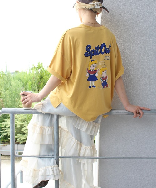SpRay(スプレイ)の「スイカキッズBIG Tシャツ(Tシャツ/カットソー・レディース・オフホワイト/ブルー/スミクロ/イエロー・FREE)」の21枚目の写真