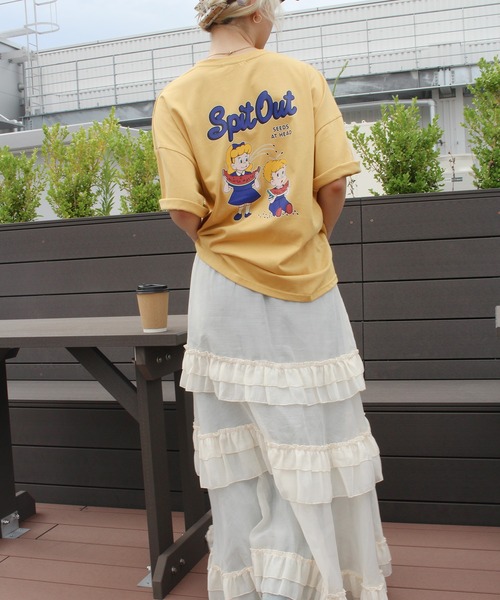 SpRay(スプレイ)の「スイカキッズBIG Tシャツ(Tシャツ/カットソー・レディース・オフホワイト/ブルー/スミクロ/イエロー・FREE)」の15枚目の写真