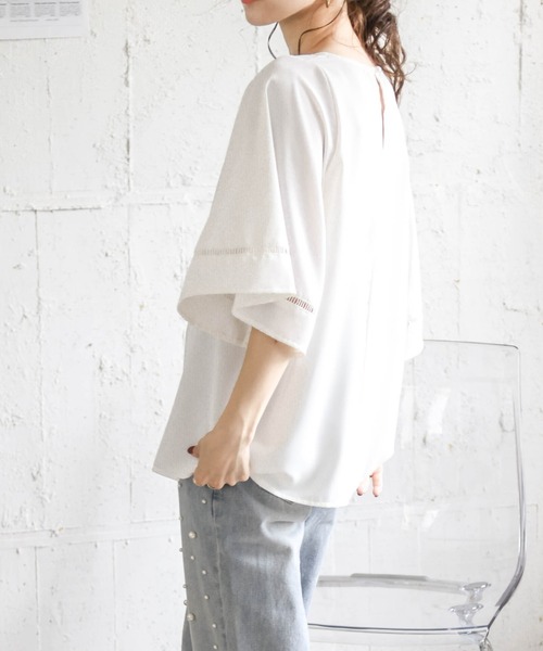 La-gemme(ラジェム)の「フレアスリーブブラウス(シャツ/ブラウス・レディース・ブラック/ホワイト・フリー)」の21枚目の写真
